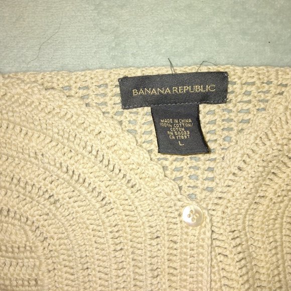 Banana Republic Cotton Crochet Knit Strap top~L~ - Picture 8 of 12
